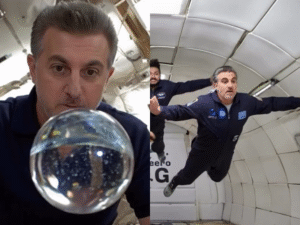 Huck vai ao espaço em vídeo de IA para contar que é padrinho de projeto educacional