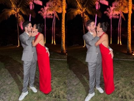 João Silva surge em clima de romance com a namorada em festa na Bahia