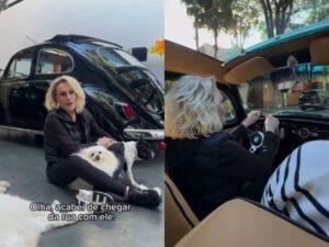 Ana Maria Braga acelera pelas ruas de SP com seu Fusca 63: “É meu xodó!”