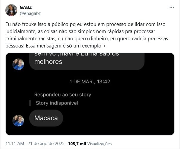Reprodução/Twitter/@ehagabz