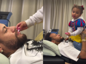 Fantasiada de Branca de Neve, Mavie surpreende Neymar com batom: "Passa mais"