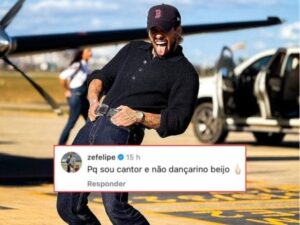 Zé Felipe rebate crítica de fã com resposta irônica: “Sou cantor e não dançarino”
