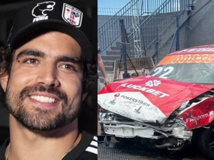 Caio Castro sofre acidente de carro durante treino de automobilismo no Paraná