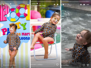 Filhos de Virginia e Zé Felipe curtem festa na piscina após aniversário