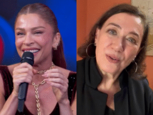 Grazi Massafera é elogiada por Lilia Cabral e recebe dicas da veterana no "Domingão"