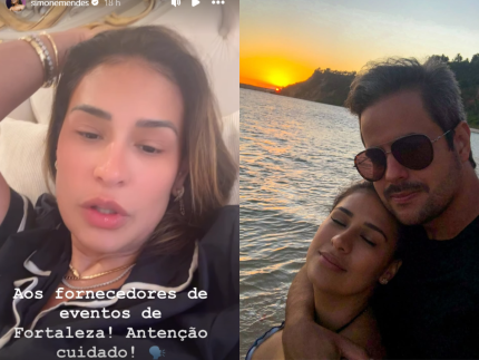 Em meio à recuperação, Simone Mendes alerta sobre golpe com seu nome e do marido