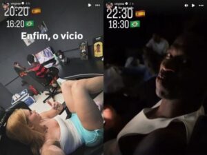 Jogos, jantar e série juntinhos: Virginia Fonseca passa a noite ao lado de Vini Jr.