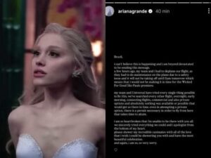 Ariana Grande cancela vinda ao Brasil para estreia de Wicked e lamenta: “Estou de coração partido”