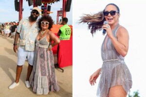 Babi Cruz e o namorado no show Ivete Clareou