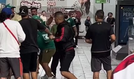 Torcida de Flamengo e Palmeiras entra em confronto em Lima às vésperas da final da Libertadores