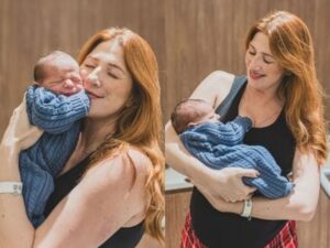 Dani Calabresa celebra 44 anos e mostra rosto do filho pela 1ª vez: “Maior presente da vida”