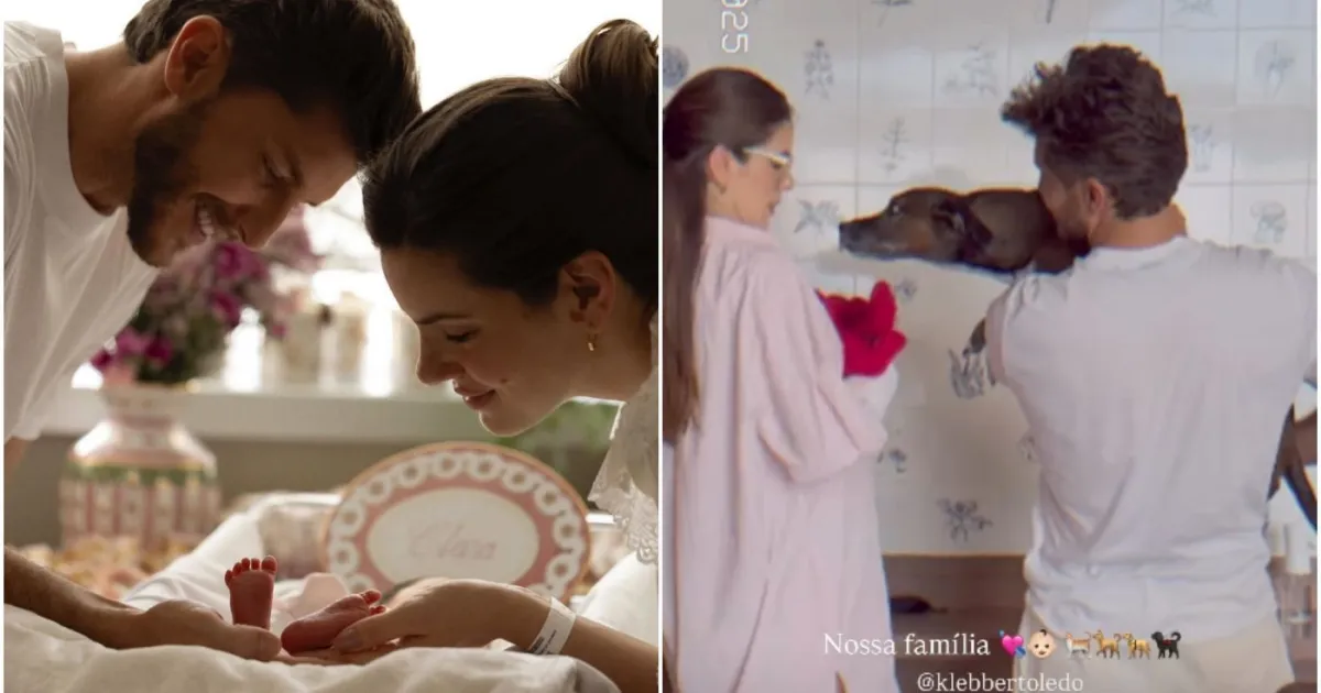 Camila Queiroz mostra primeiro encontro da filha com os pets da família