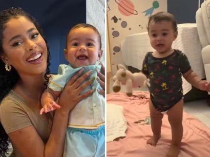 Aos 9 meses, filho de MC Daniel e Lorena Maria impressiona ao andar pela 1ª vez