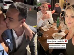 Ponte aérea! Ticiane Pinheiro visita César Tralli no Rio em aniversário de casamento