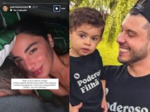 Gabriela Versiani compartilha pedido do enteado, filho de Murilo Huff e Marília Mendonça