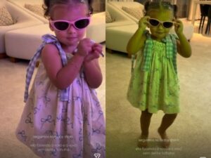 Com a corda toda! Amanda Kimberlly mostra Helena dançando em casa após "bloquinho" com as irmãs