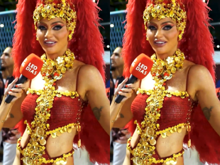 Nervosismo, fantasia e filha: Cintia Dicker abre o coração no ensaio técnico do Salgueiro