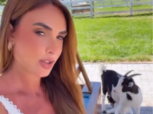 Nicole Bahls descobre que cabrito batizado como Leo Dias é fêmea: "E agora é mãe"