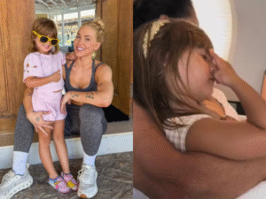 De volta para casa, Virginia passa por turbulência em voo e registra oração de Maria Alice