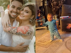 Viúvo de Isabel Veloso mostra os primeiros passos do filho do casal