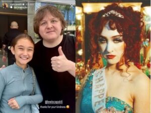 Após polêmica com Chappell Roan, enteada de Jorginho posa com Lewis Capaldi