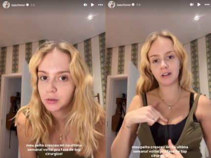 Na segunda gravidez, Isabella Scherer mostra mudanças rápidas no corpo