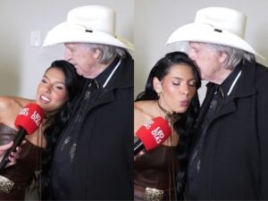 Repórter do Leo Dias? Ana Castela entrevista Sérgio Reis em gravação de DVD de Paula Fernandes