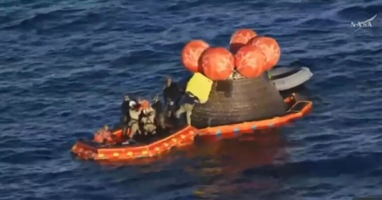 Veja vídeo do momento em que tripulação da Artemis II deixa cápsula Orion